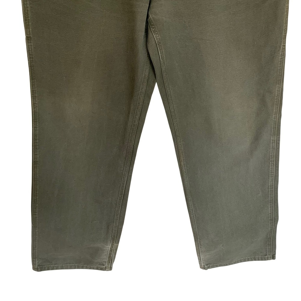 Carhartt Duck Canvas Carpenter Pants Mens 36x33 Green Workwear Utility - Picture 10 of 16